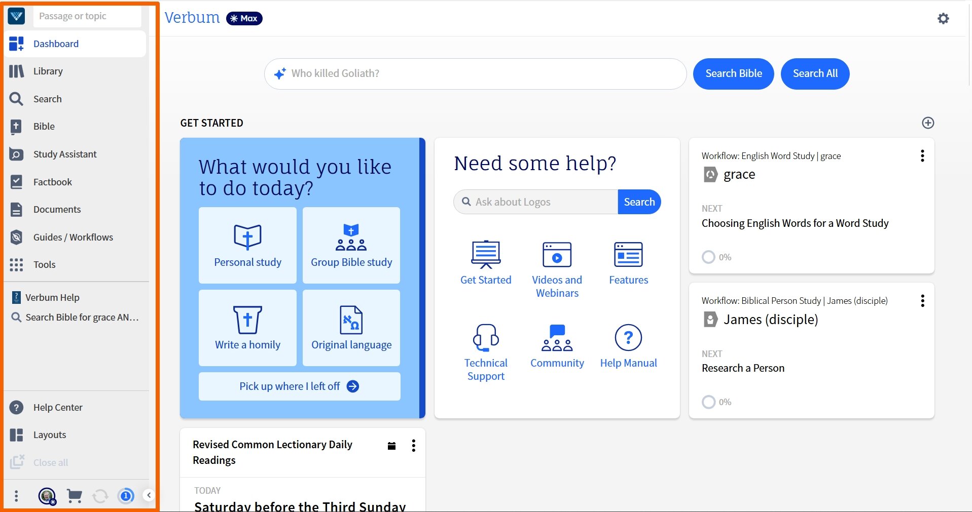 Main Verbum Toolbar