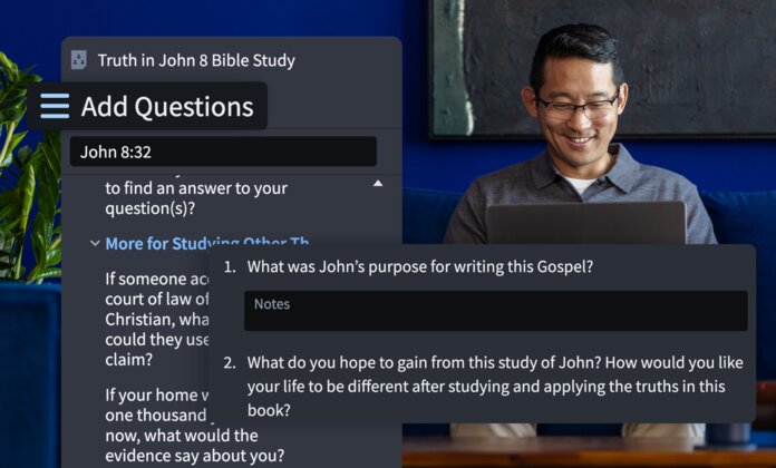 A man preparing his Bible study lesson
