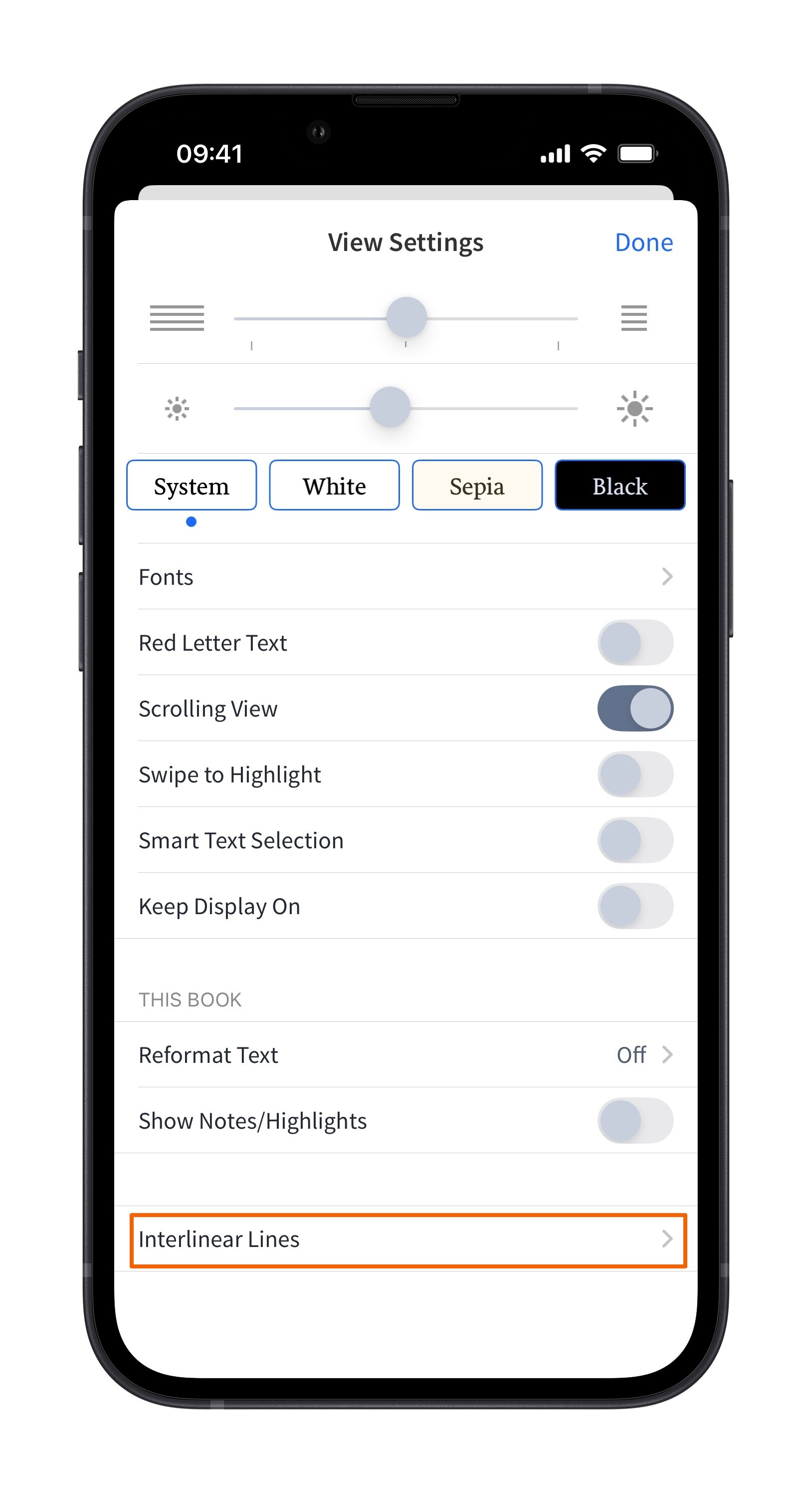 Enable Interlinear Lines (Mobile)