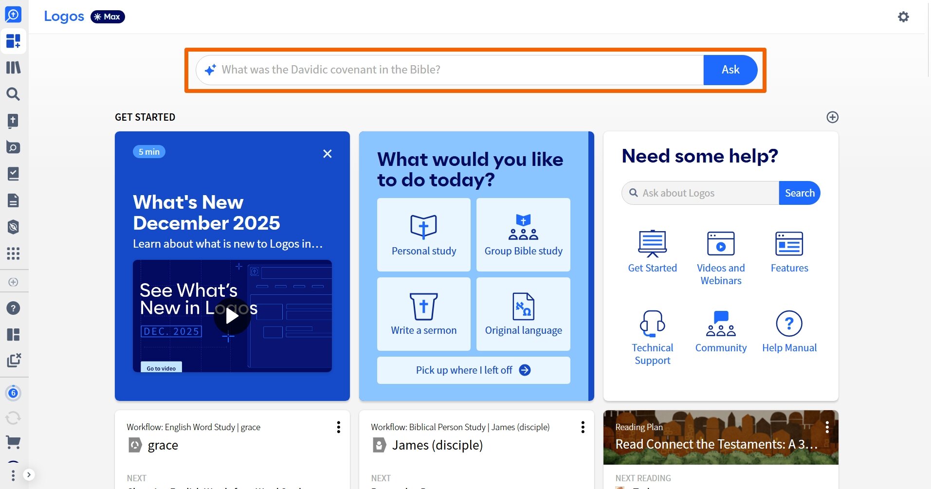 Dashboard Ask Section