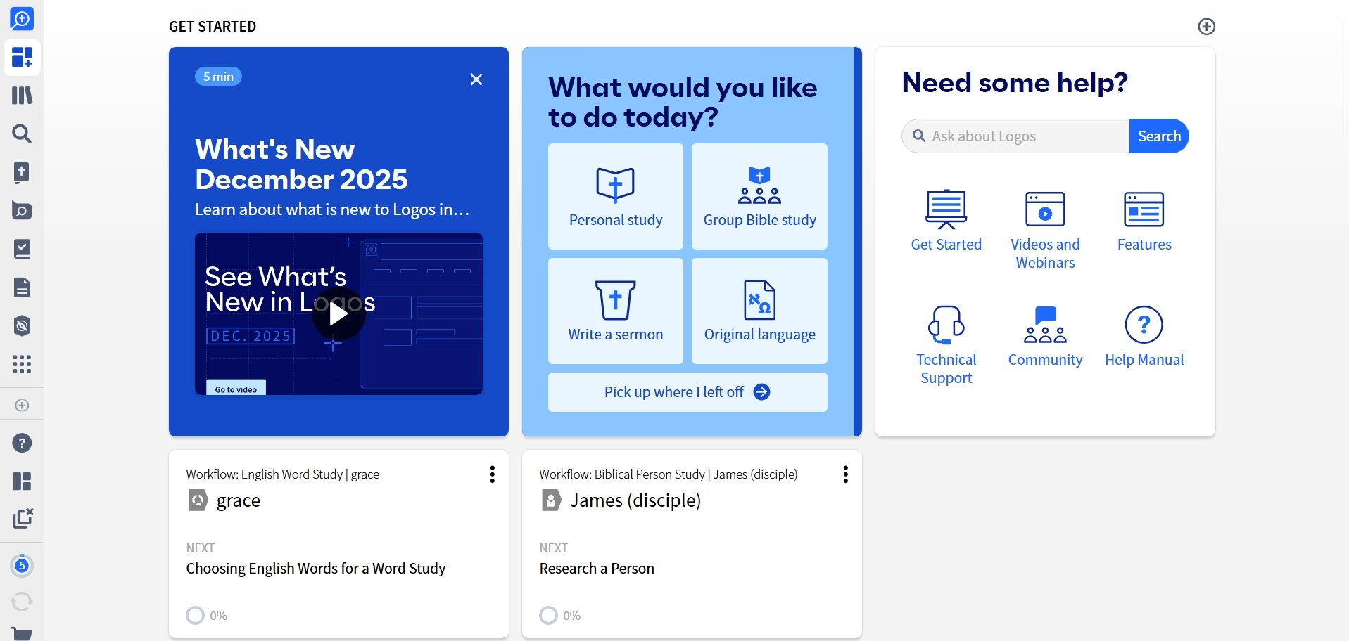 Dashboard Get Started Section