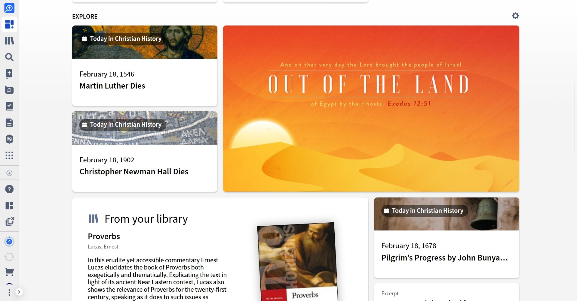 Dashboard Explore Section