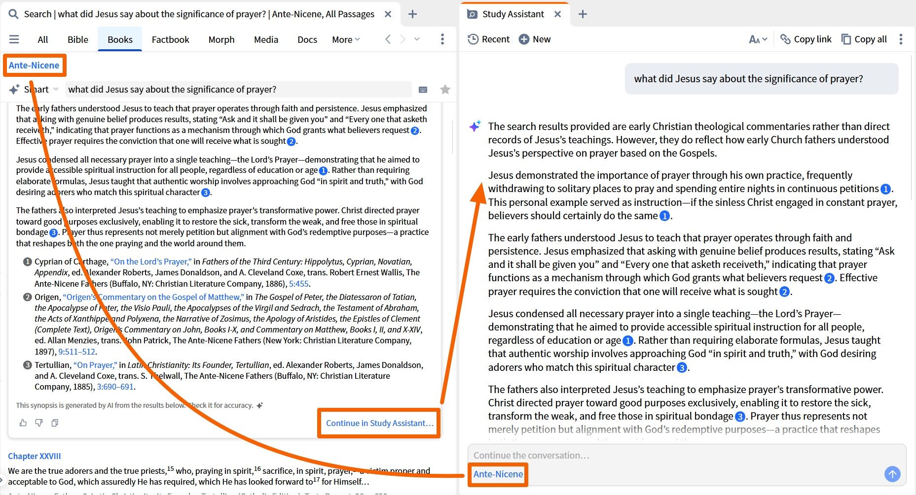 Open Study Assistant From Smart Search Synopsis