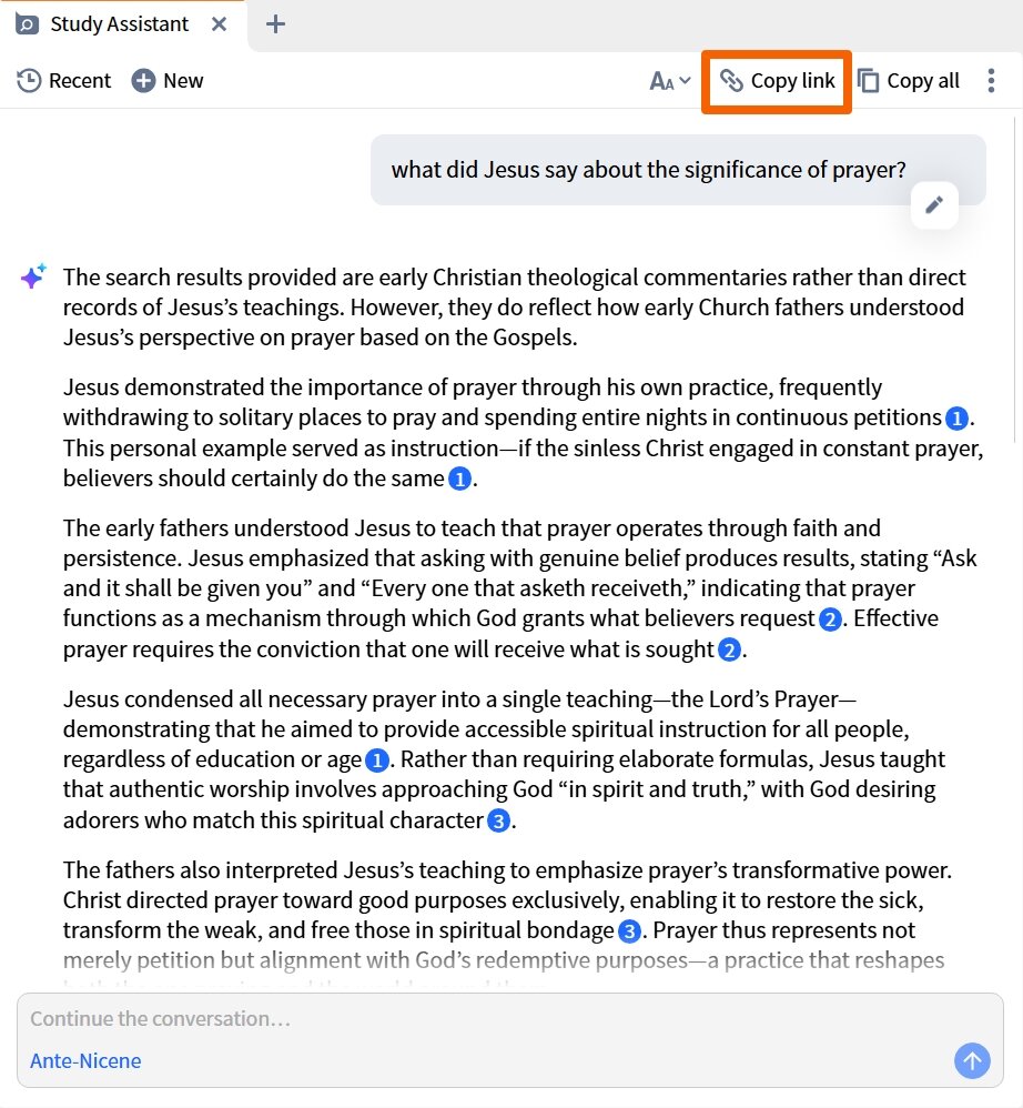 Using Links In Study Assistant