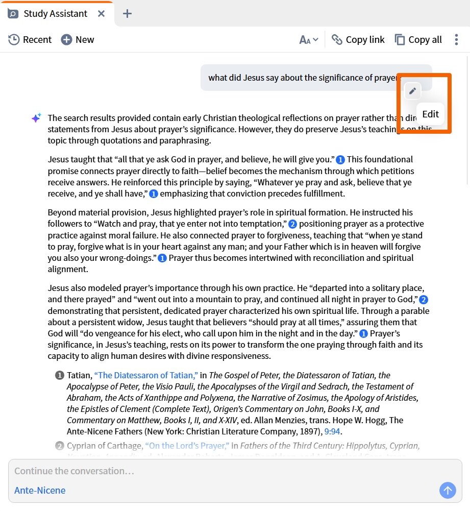 Select Study Assistant Edit Option