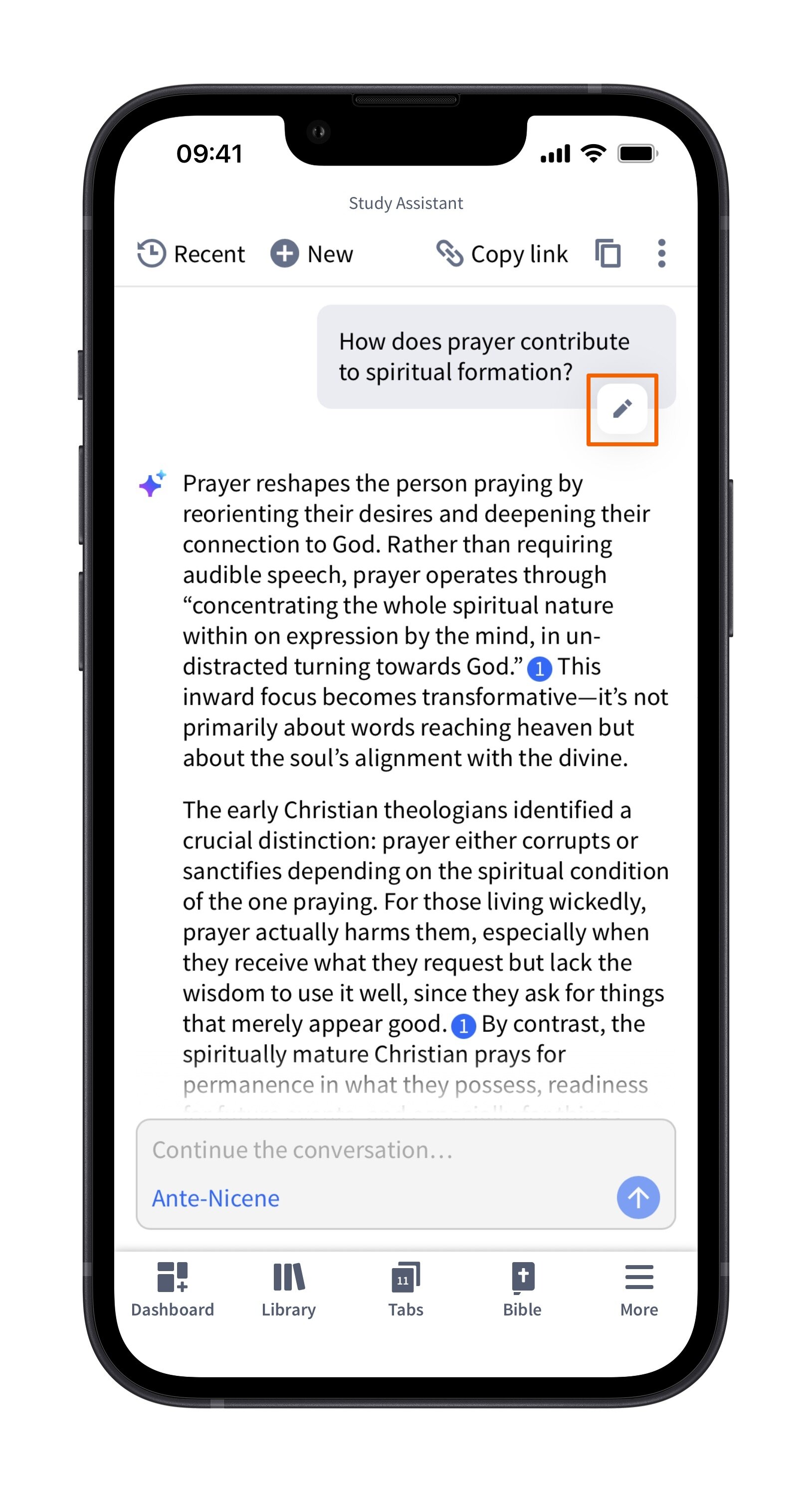 Select Study Assistant Edit Option (Mobile)