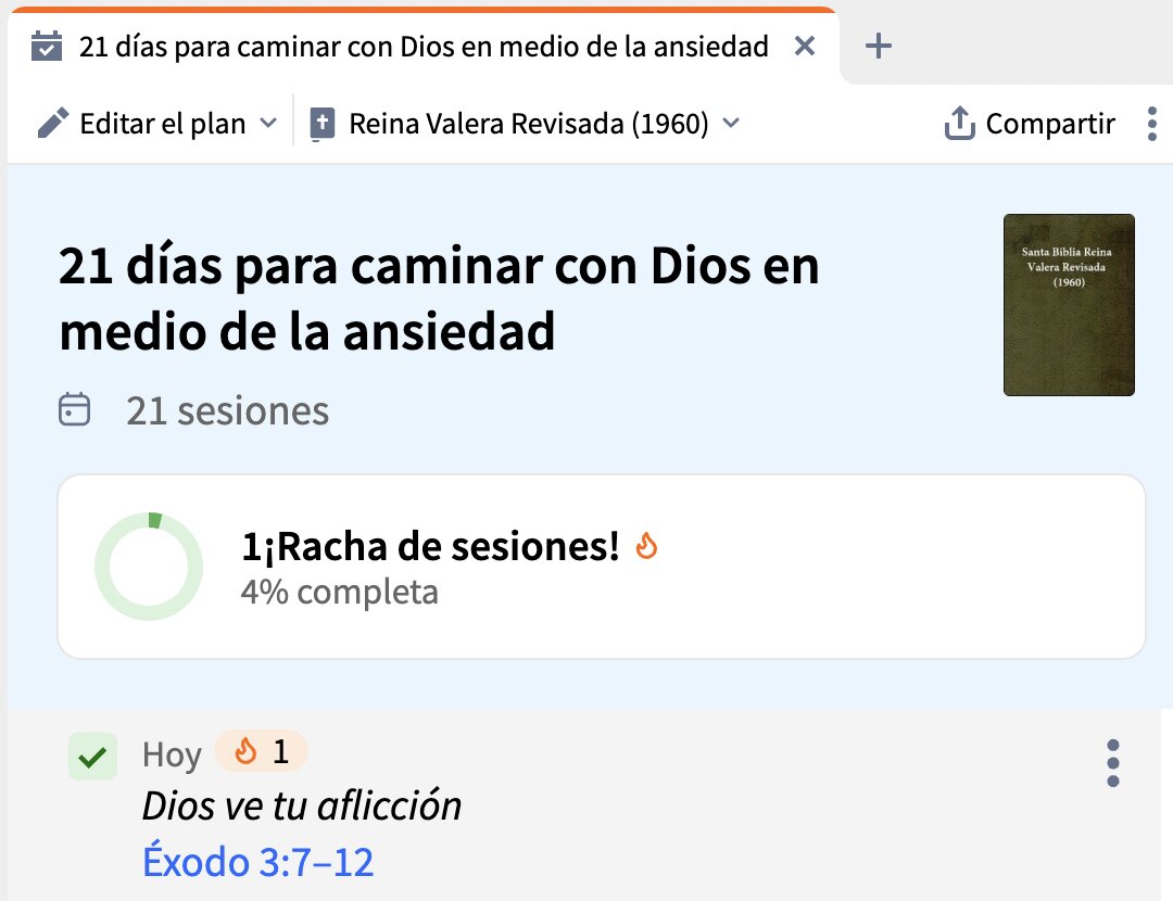 Racha de un plan de lectura en Logos
