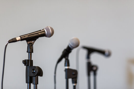Row of microphones