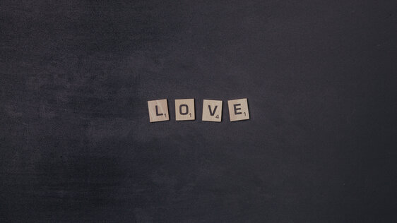 LOVE Scrabble Tiles