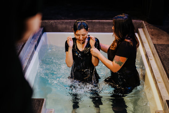 Woman being Baptized