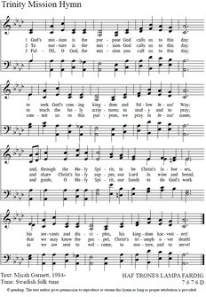 Trinity Misson Hymn - Nurture Bulletin Image
