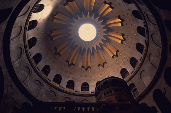 The rotunda of the Church of the Holy Sepulchre in Jerusalem, Israel.