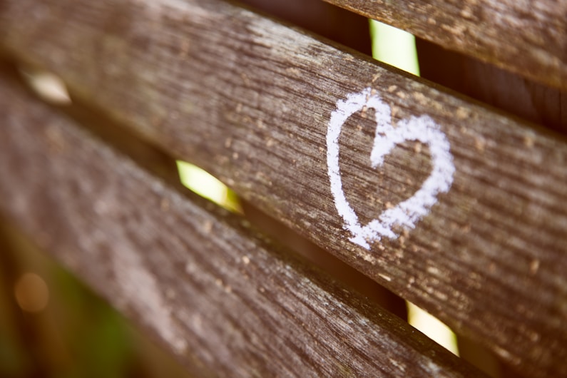 Painted Heart on the Park Bench