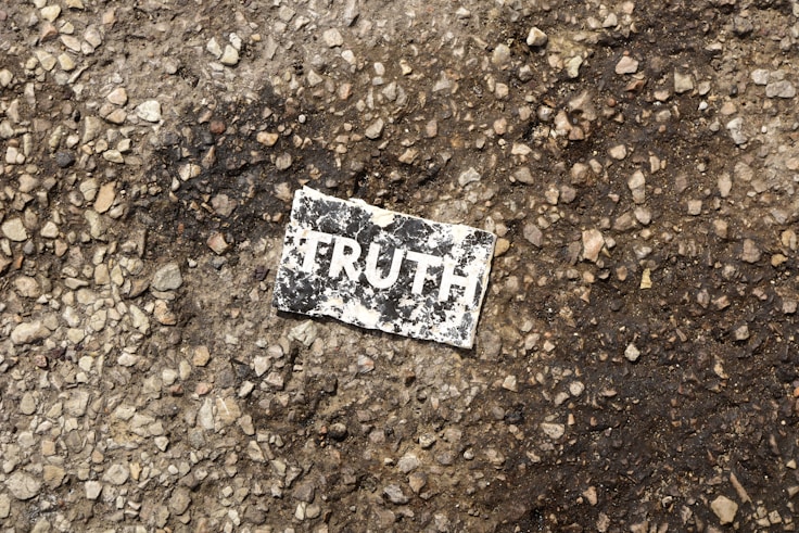 Truth suffers a daily death in modern day America.  Random card found on a parking lot along Interstate 294, outside Chicago.