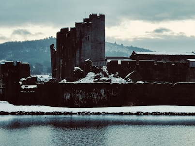 Caerphilly Castle in winter
Caerphilly Castle 13th Century Castle in Wales, second largest castle in Britain with concentric castle defences and moat. Built by English Earl/Lord Gilbert de Clare
