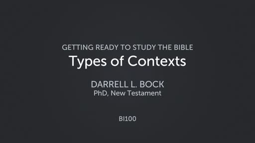 Types of Contexts, BI100