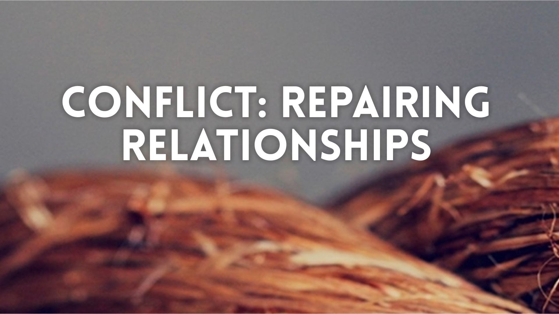 Conflict: Repairing Relationships - Faithlife Sermons