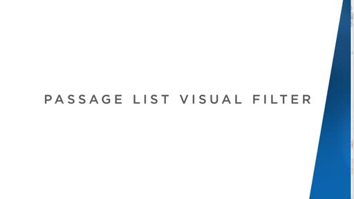 Passage List Visual Filter