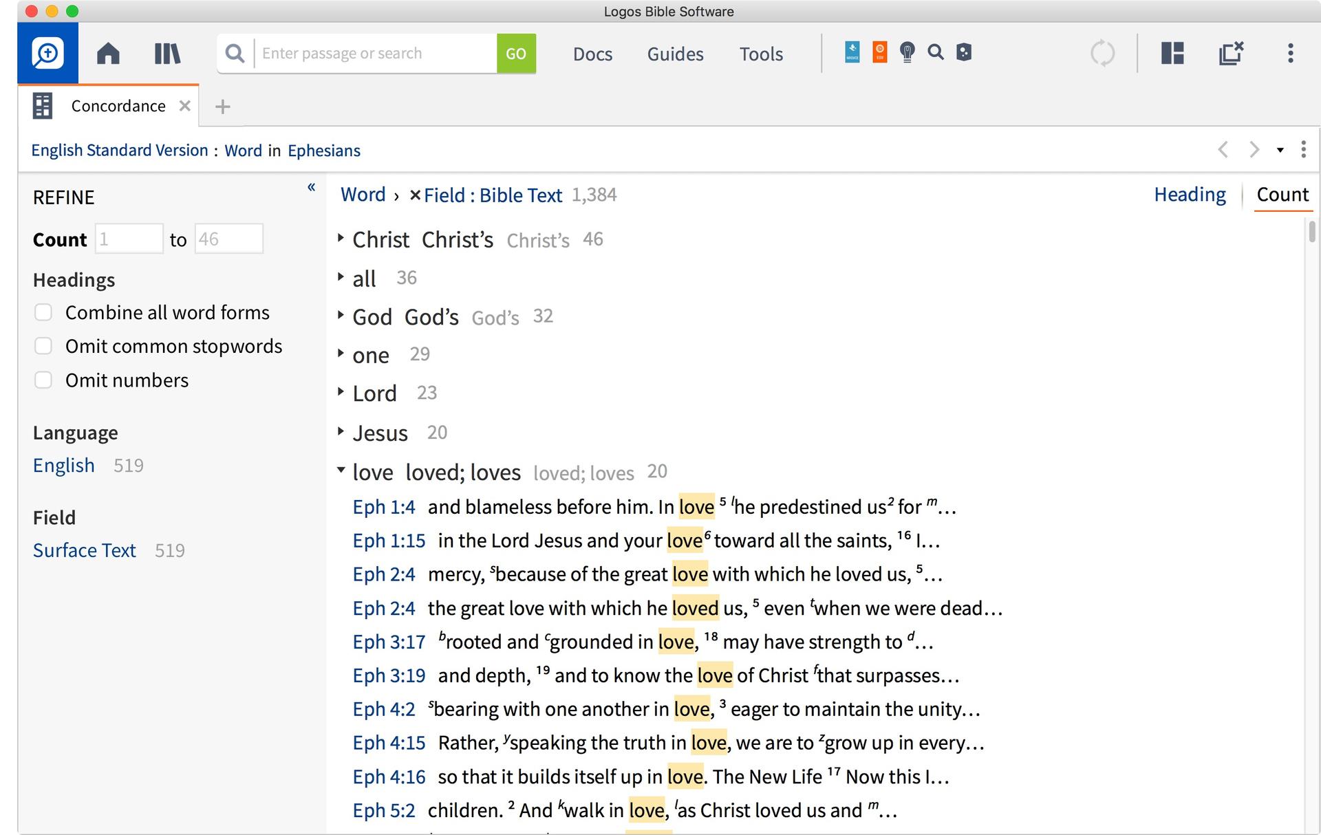 The Concordance Tool