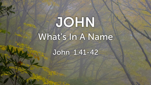 October 21, 2018 - "What's In A Name?" (John 1.41-42)