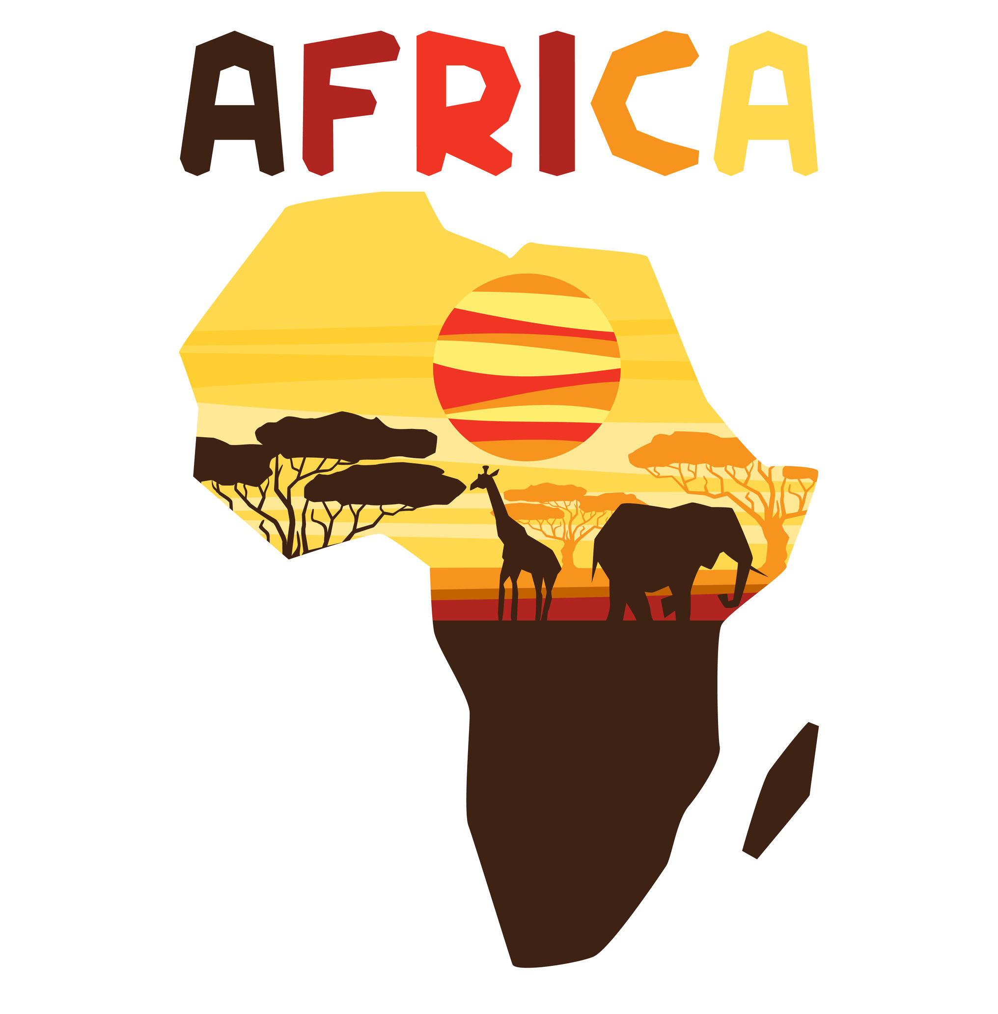 African ethnic background with illustration of map.