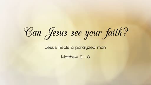 11/4/18 Can Jesus see your faith?  Matt. 9:1-8