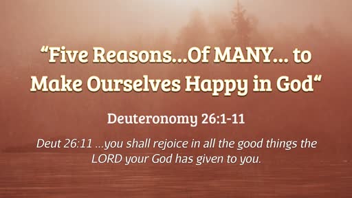Five Reasons... OF MANY... to Make Ourselves Happy in God