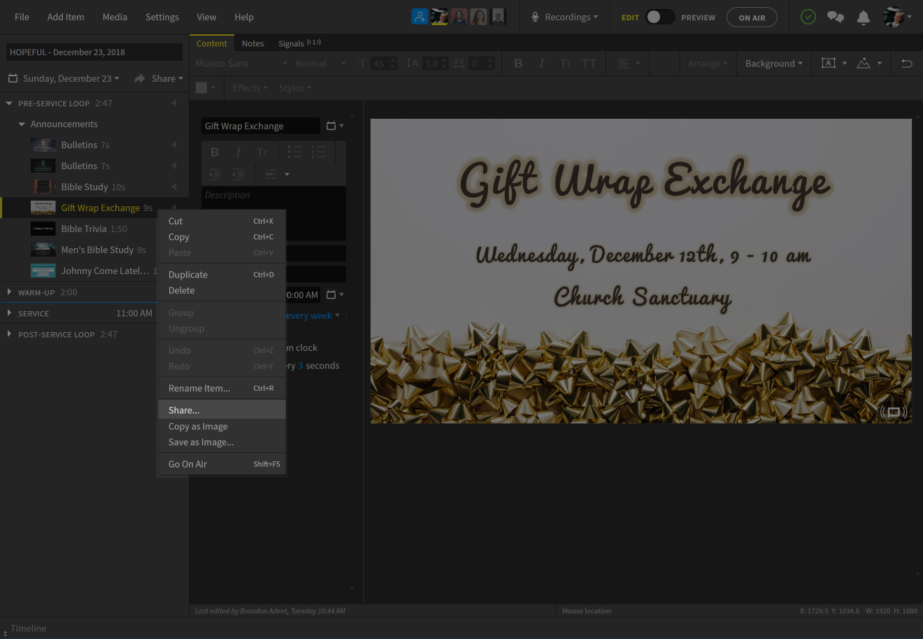 how do i export my slides faithlife