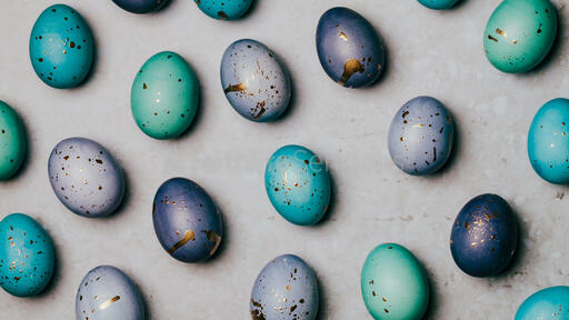 Traditional Easter Eggs with Flowers