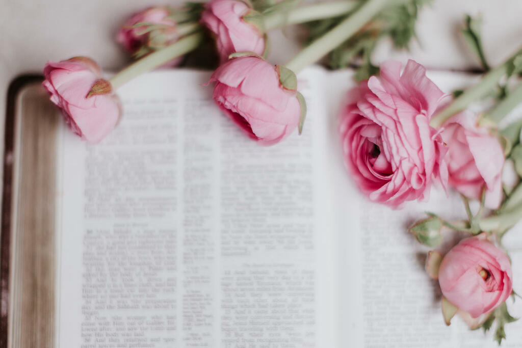 flowers-on-bible-church-stock-photos