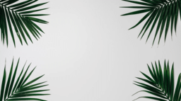 Palm Leaves White  PowerPoint image 1
