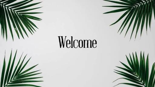 Palm Leaves White - Welcome