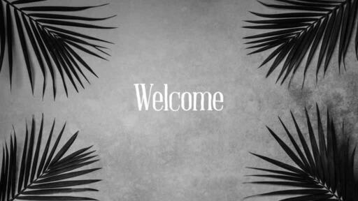 Palm Leaves Grey - Welcome