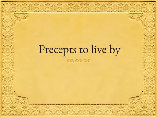 Precepts for living