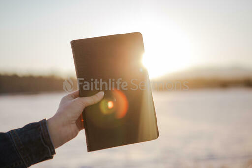 Hand in Frame Holding Bible