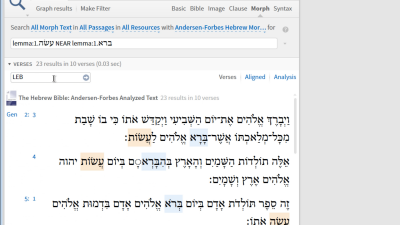 Using the Proximity Search to Find Where ‘Asah Occurs with Bara’