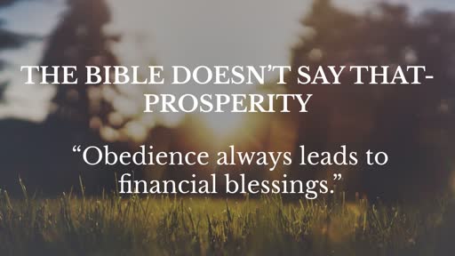 Obedience always leads to financial blessings  5-5-19