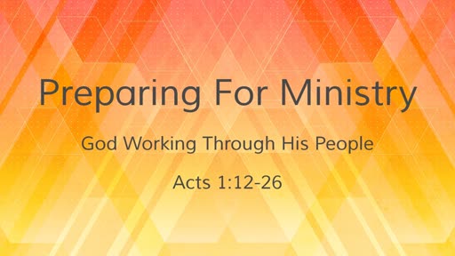 Preparing For Ministry