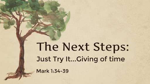 The Next Steps: Just Try It...Giving of time