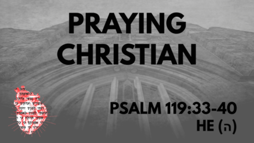 Praying Christian: Psalm 119:33-40 He (ה)
