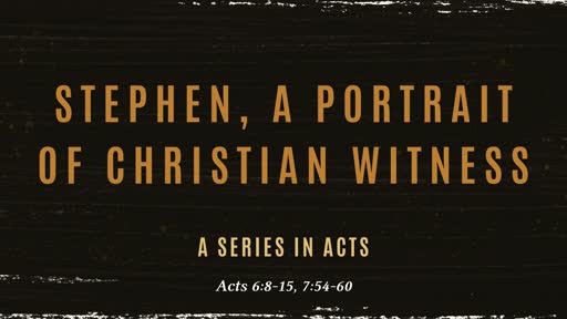 Stephen, a Portrait of Christian Witness