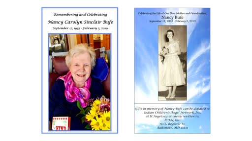 Memorial Service for Nancy Bufe