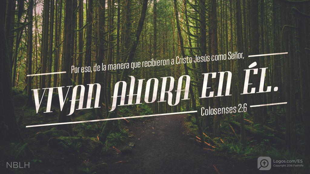 Colosenses 2:6: Por eso, de la manera que recibieron a Cristo Jesús como Señor, vivan ahora en él,