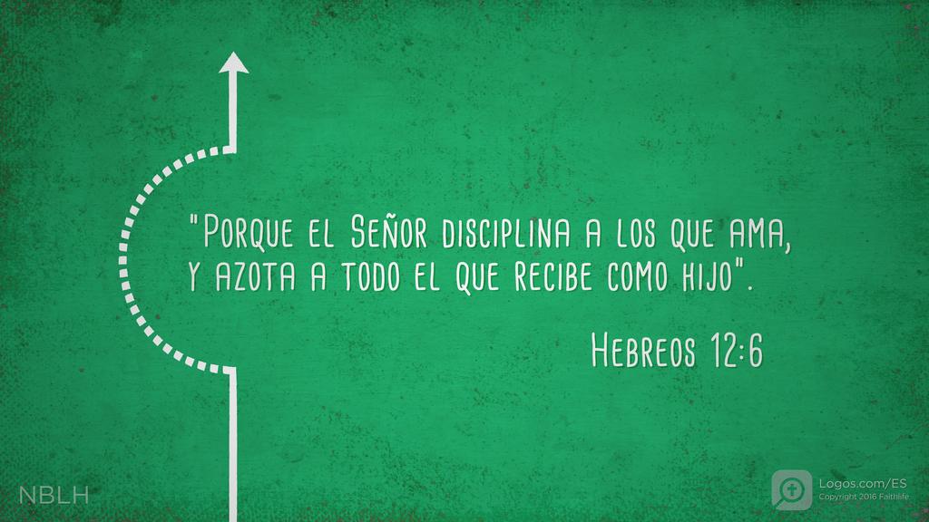 Hebreos 12:6: "Porque el Señor disciplina a los que ama, y azota a todo el que recibe como hijo".