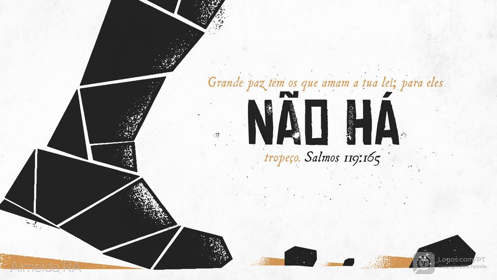 Salmo 119.165: Grande paz têm os que amam a tua lei; para eles NÃO HÁ tropeço.
