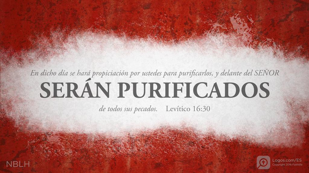 Levítico 16:30: En dicho día se hará propiciación por ustedes para purificarlos, y delante del SEÑOR SERÁN PURIFICADOS de todos sus pecados.