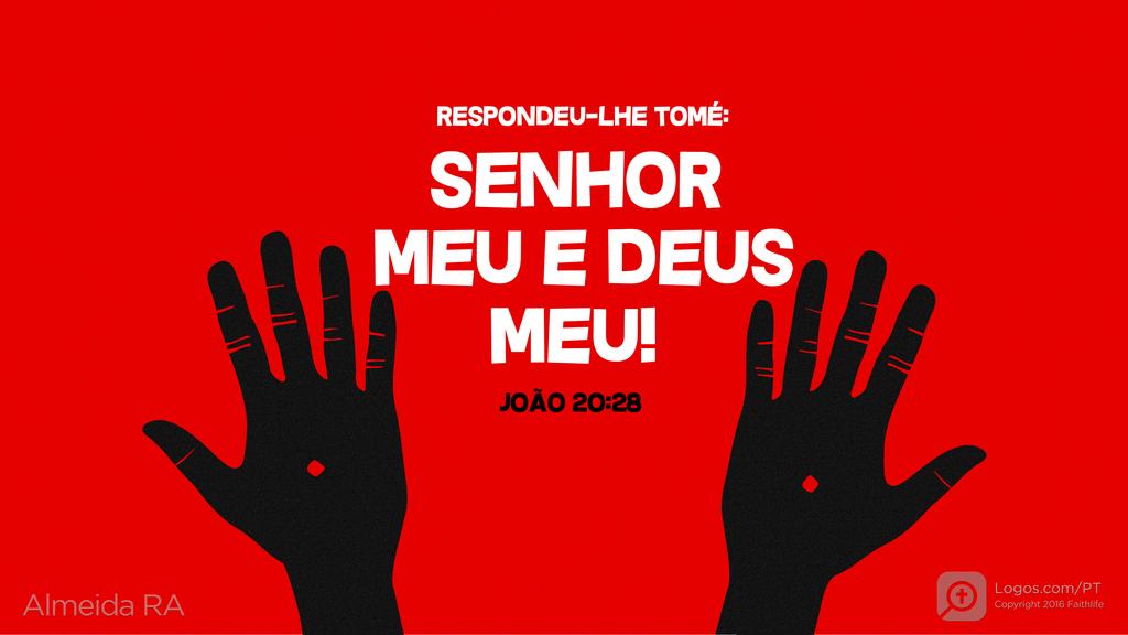 João 20.28: RESPONDEU-LHE TOMÉ: Senhor meu e Deus meu!