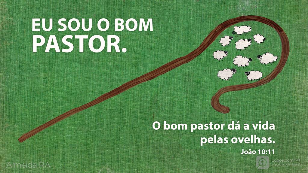 João 10.11: EU SOU O BOM PASTOR. O bom pastor dá a vida pelas ovelhas.