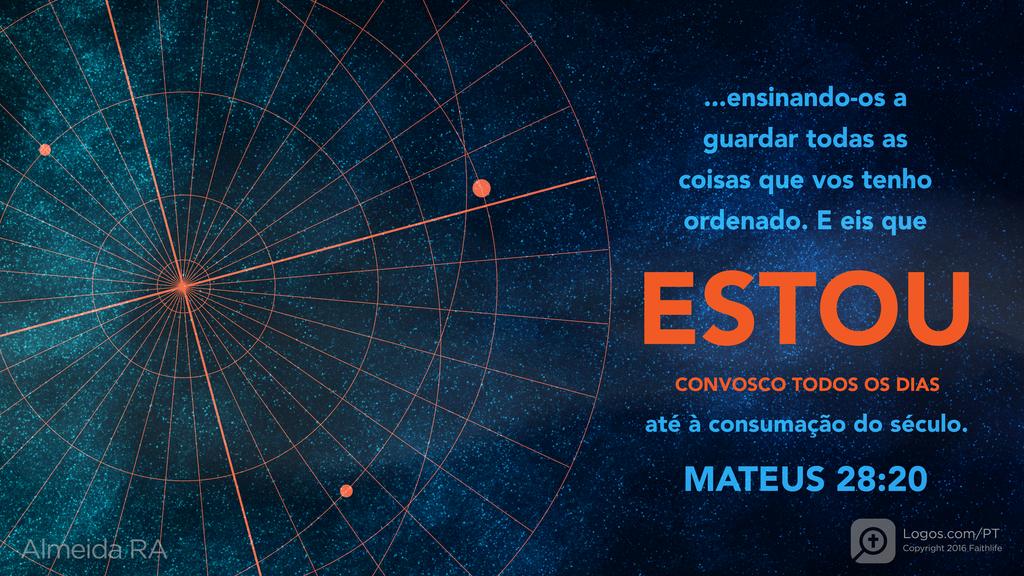 Mateus 28.20: "...ensinando-os a guardar todas as coisas que vos tenho ordenado. E eis que ESTOU CONVOSCO TODOS OS DIAS até à consumação do século".