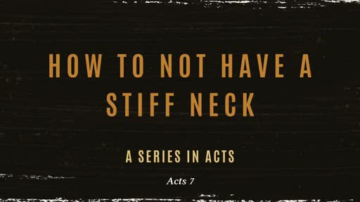 How to not have a stiff neck